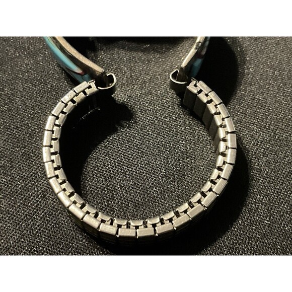 Vintage Sterling Turquoise MOP Face Nadia Artist Signed Native Wrist Watch - Picture 6 of 8